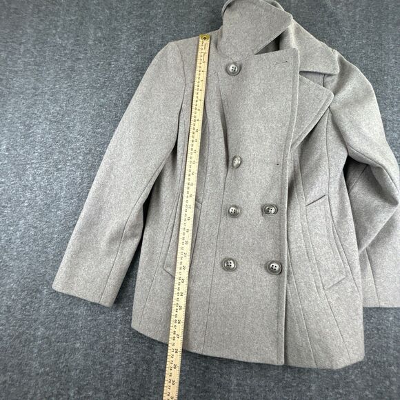 Jason Kole Peacoat Women’s Size S Wool Blend Double Breasted Oatmeal Color - Picture 9 of 10